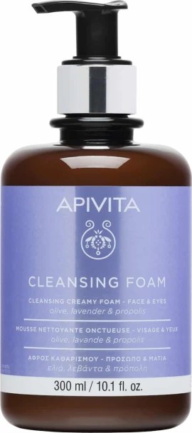 Apivita Cleansing Foam Αφρός Καθαρισμού με Ελιά & Λεβάντα 300 ml